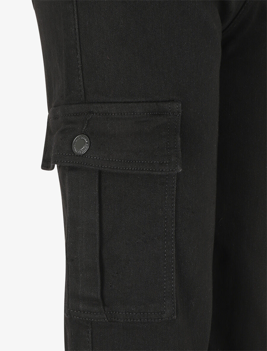 Rechte cargo jeans met hoge taille - Zwart - Image 3