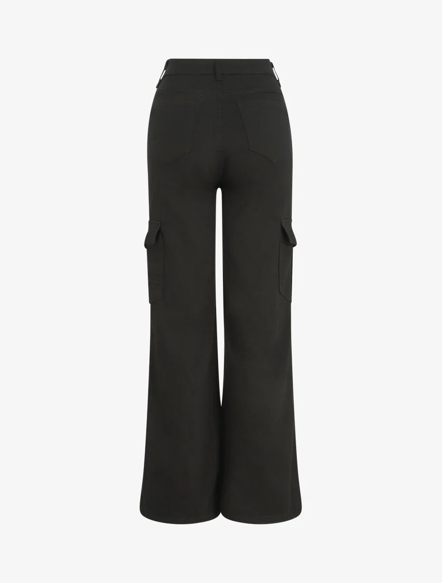 Rechte cargojeans met hoge taille - zwart - Image 2