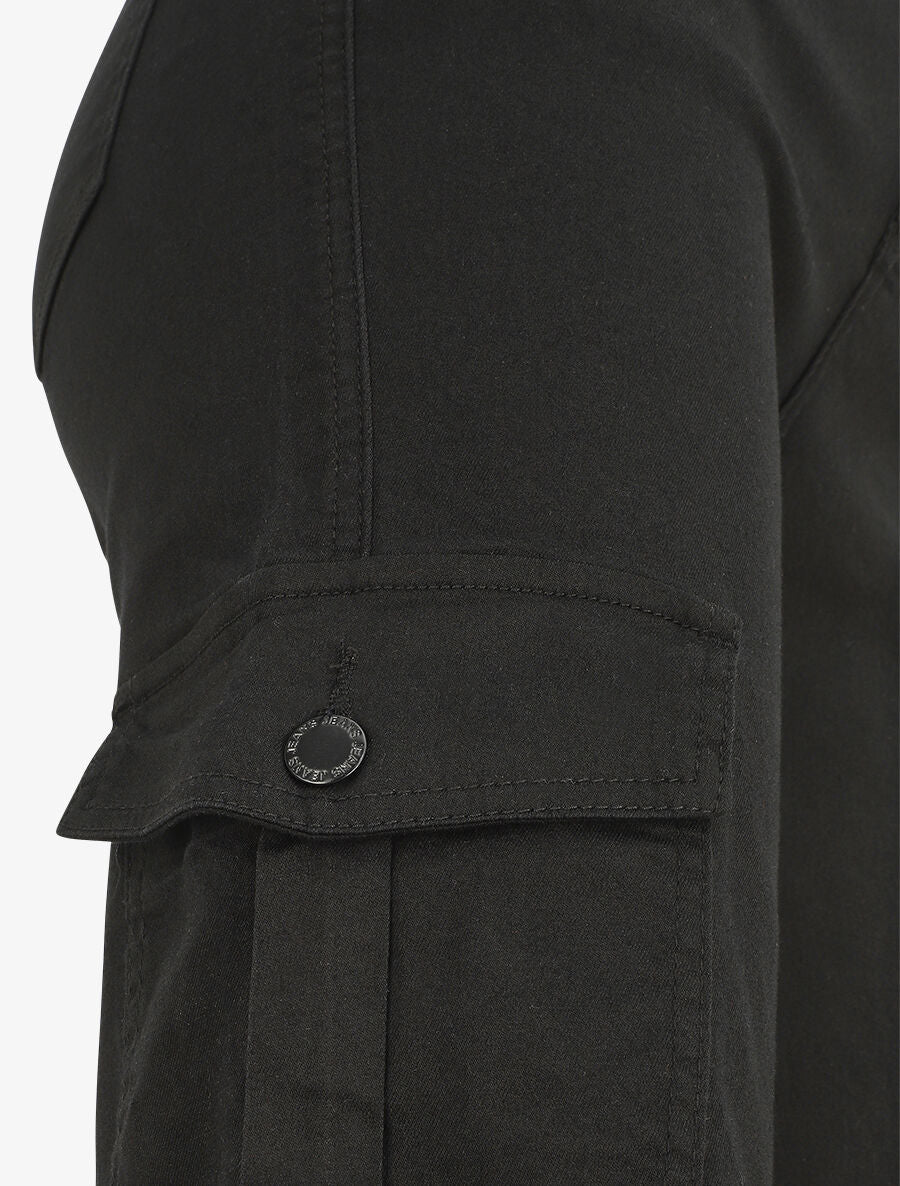 Rechte cargojeans met hoge taille - zwart - Image 3