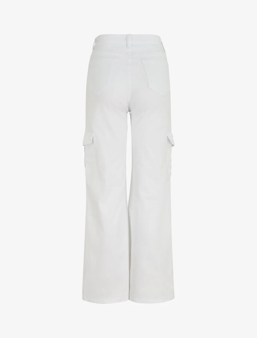 Rechte cargojeans met hoge taille - Wit - Image 2