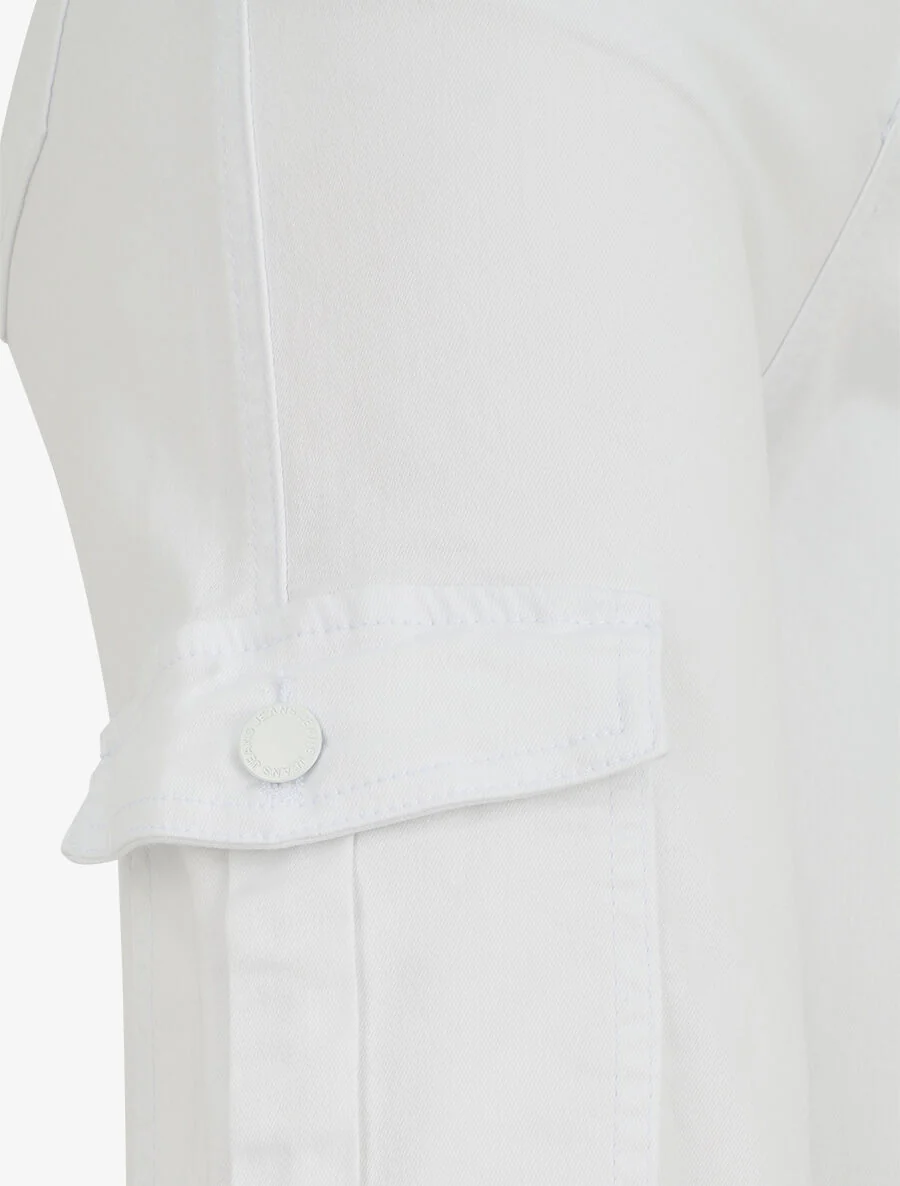 Rechte cargojeans met hoge taille - Wit - Image 3