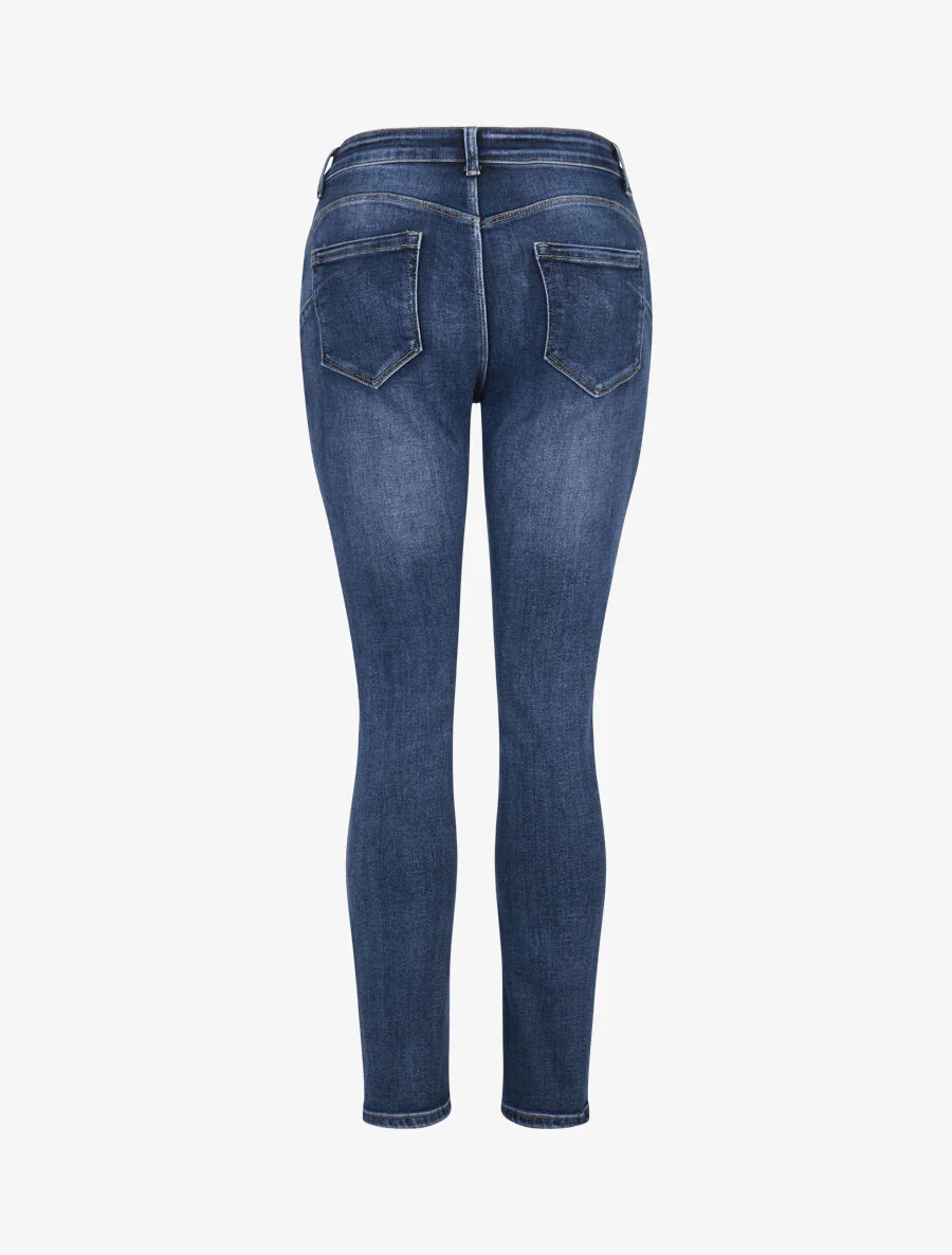 Rechte casual verwassen jeans - Blauw stone - Image 2