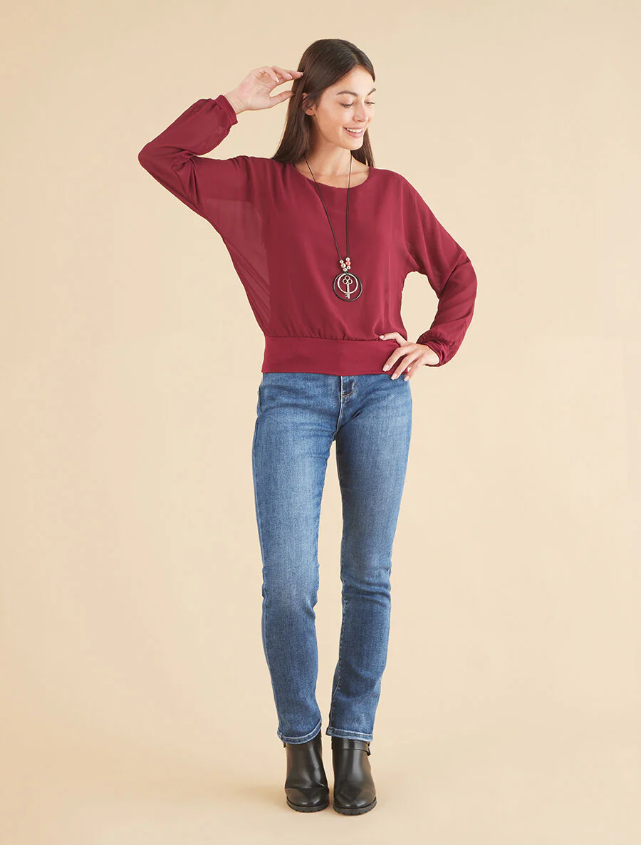 Rechte casual verwassen jeans - Blauw stone - Image 4