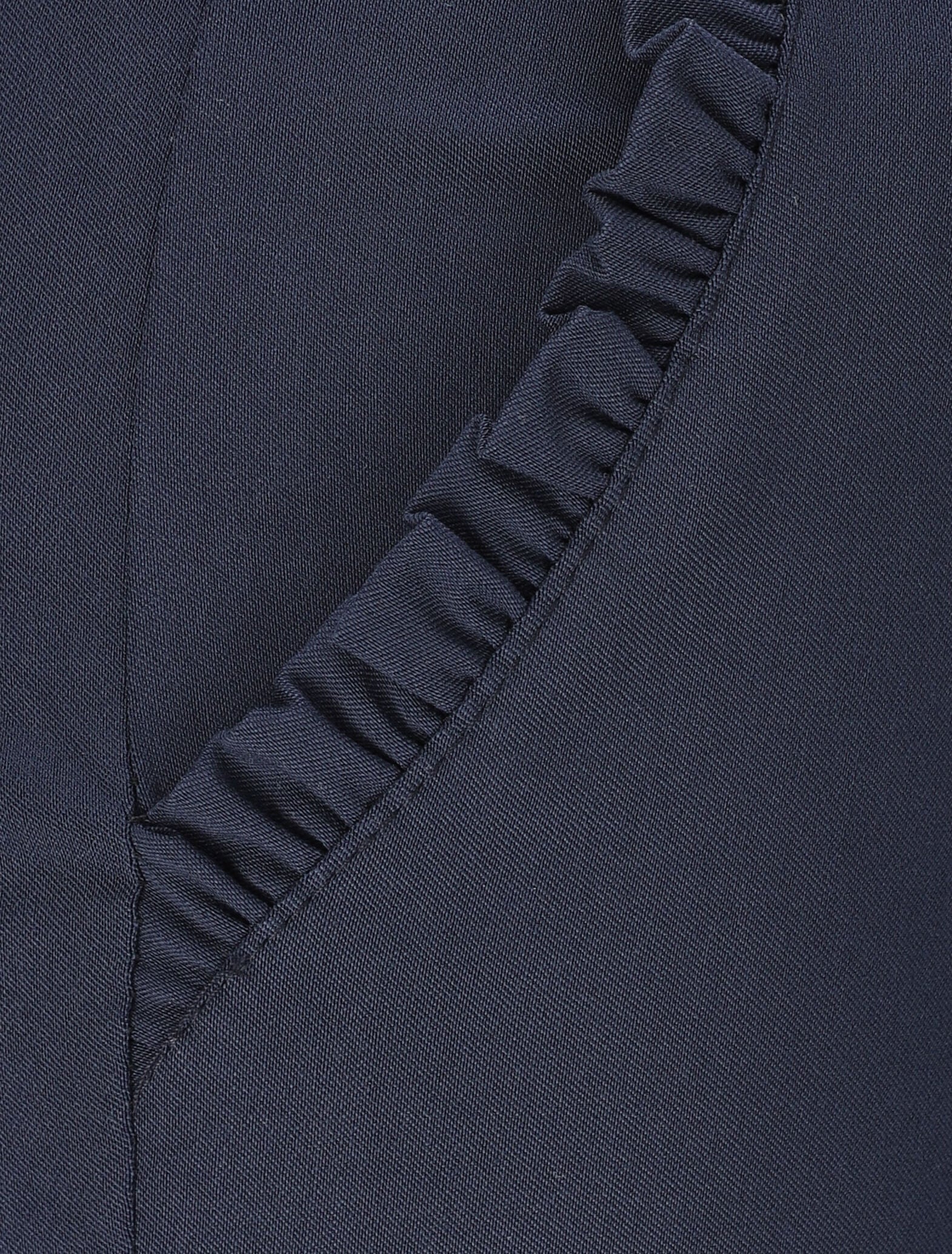 Rechte chino broek met ruches zakken - Marineblauw - Image 3