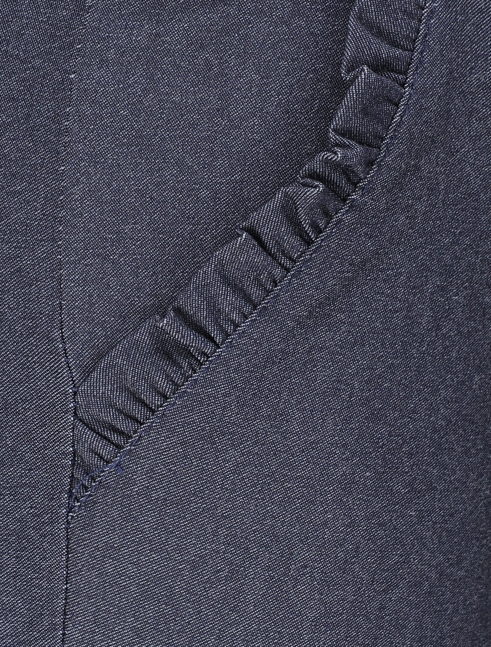 Rechte chino broek met ruches zakken - Blauw denim - Image 3
