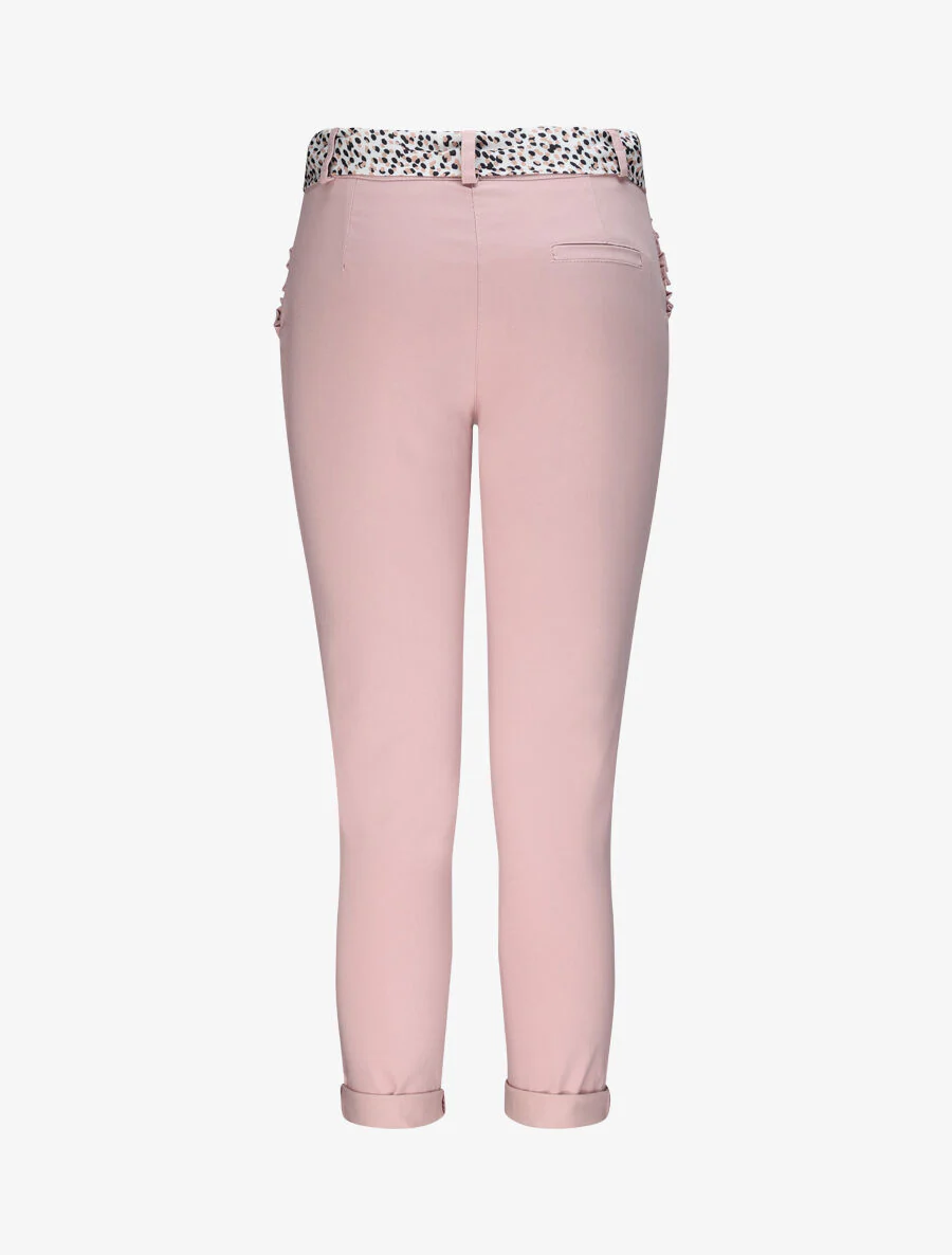 Rechte chino broek met ruches zakken - Roze - Image 2