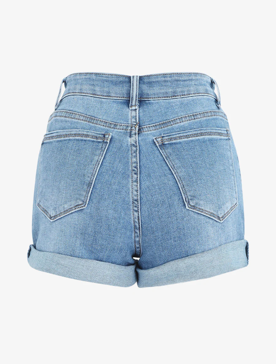 Rechte denim shorts - blauw - Image 2