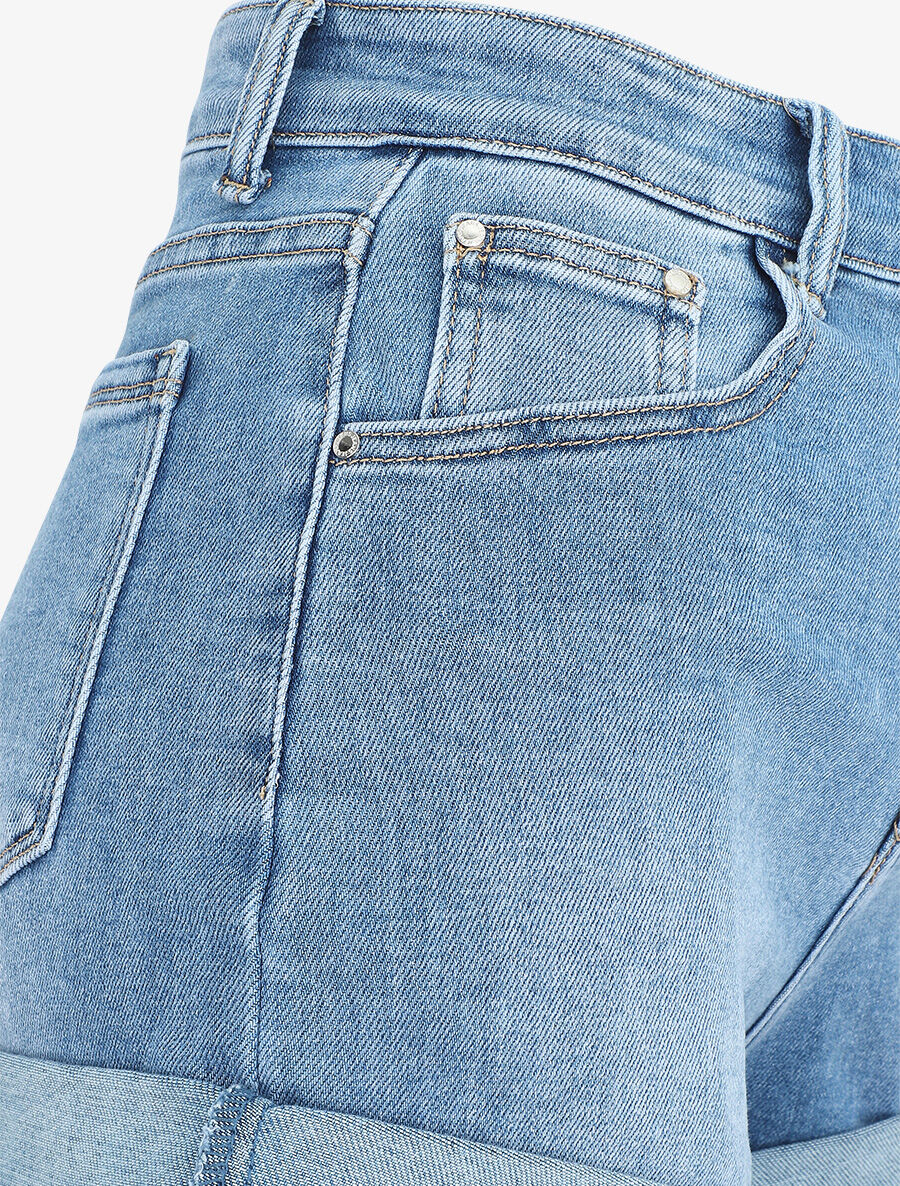 Rechte denim shorts - blauw - Image 3