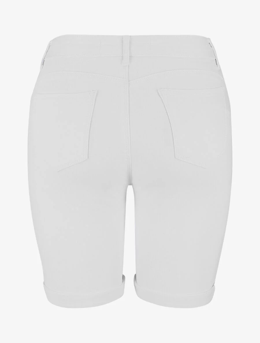 Rechte effen push up bermuda shorts - wit - Image 2