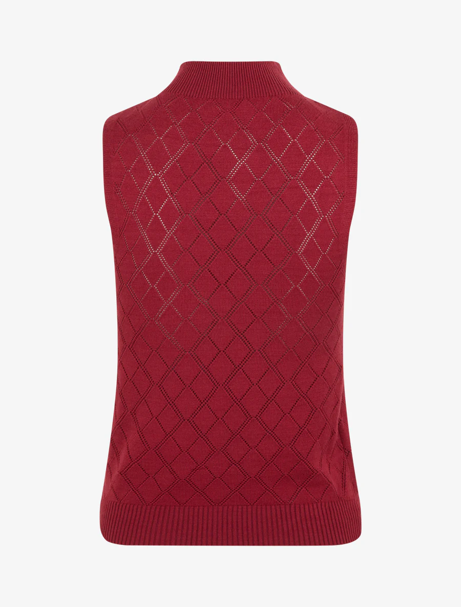 Rechte gebreide tanktop met ruitpatroon. - Bordeaux - Image 2