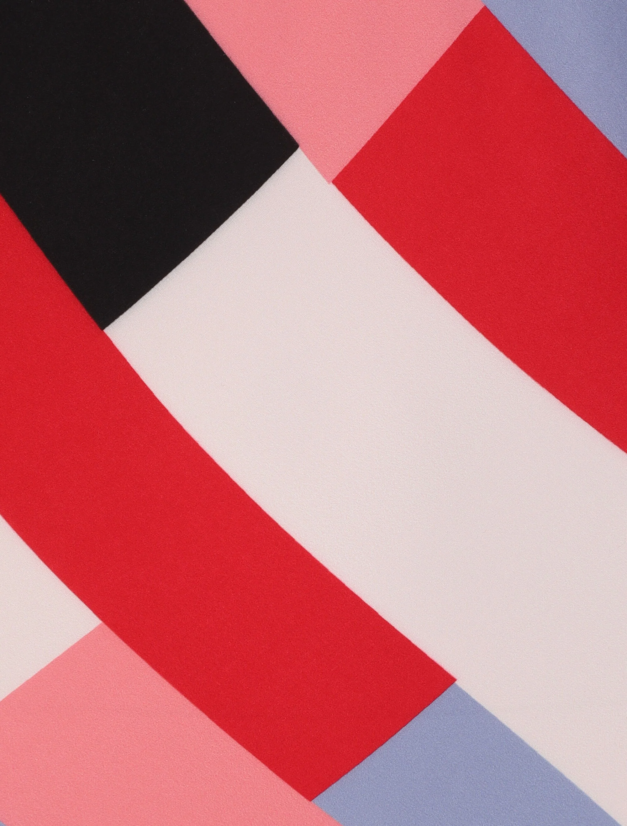 Rechte top met geometrische print en kanten kraag - Rood - Image 3