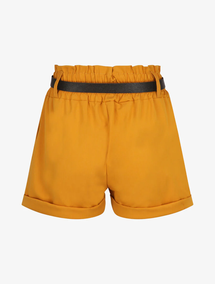 Rechte. hoge. elastische. strakke broek - Mosterdkleurig - Image 2