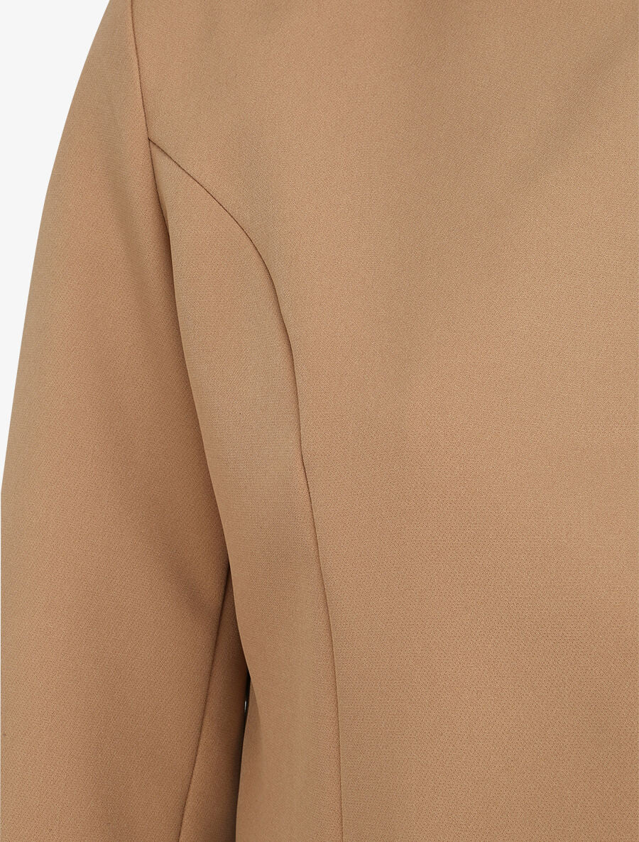 Rechte jas met 3/4 mouwen - Beige - Image 3