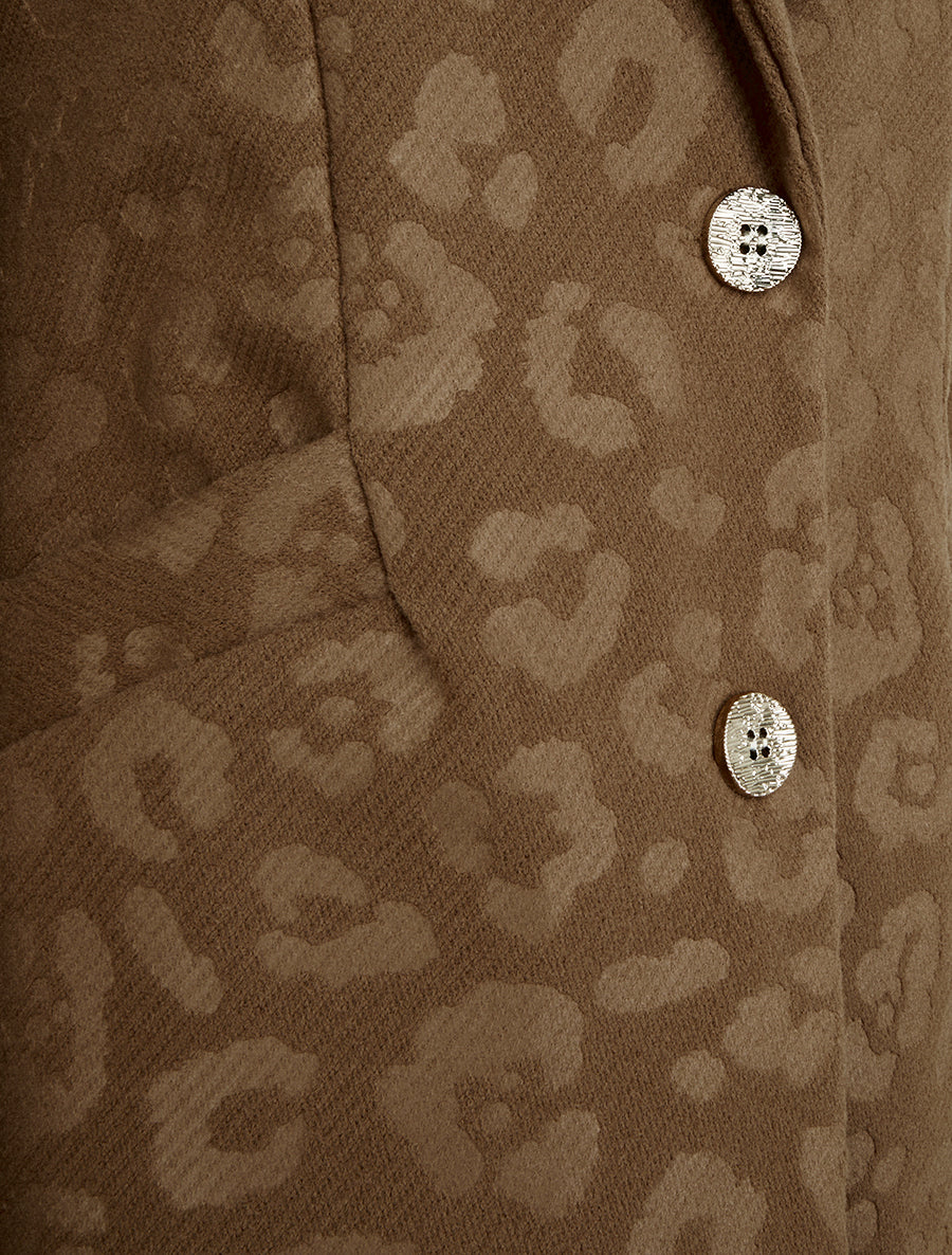 Rechte jas met luipaardmotief - Bruin - Image 3