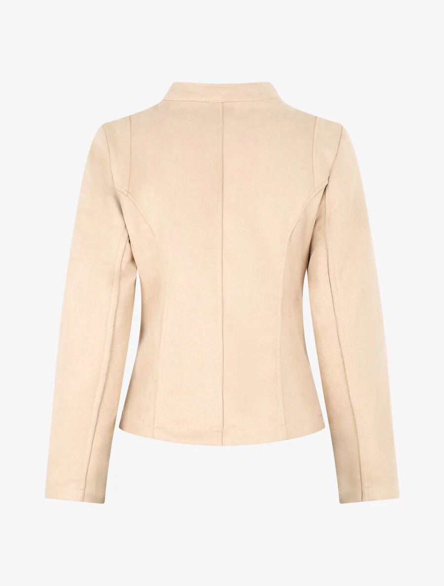 Rechte jas van suedine - Beige - Image 2