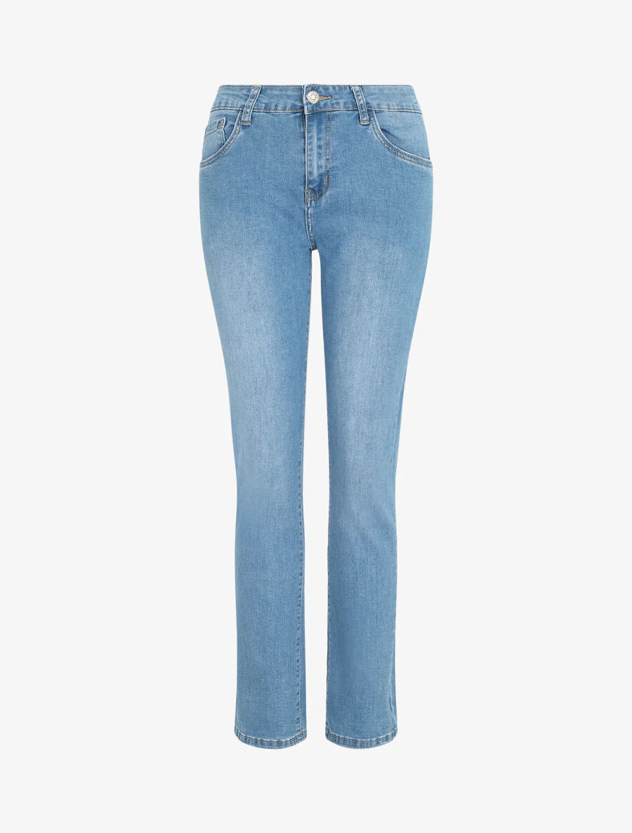 Rechte jeans in grote maat en standaard taille - Lichtblauw