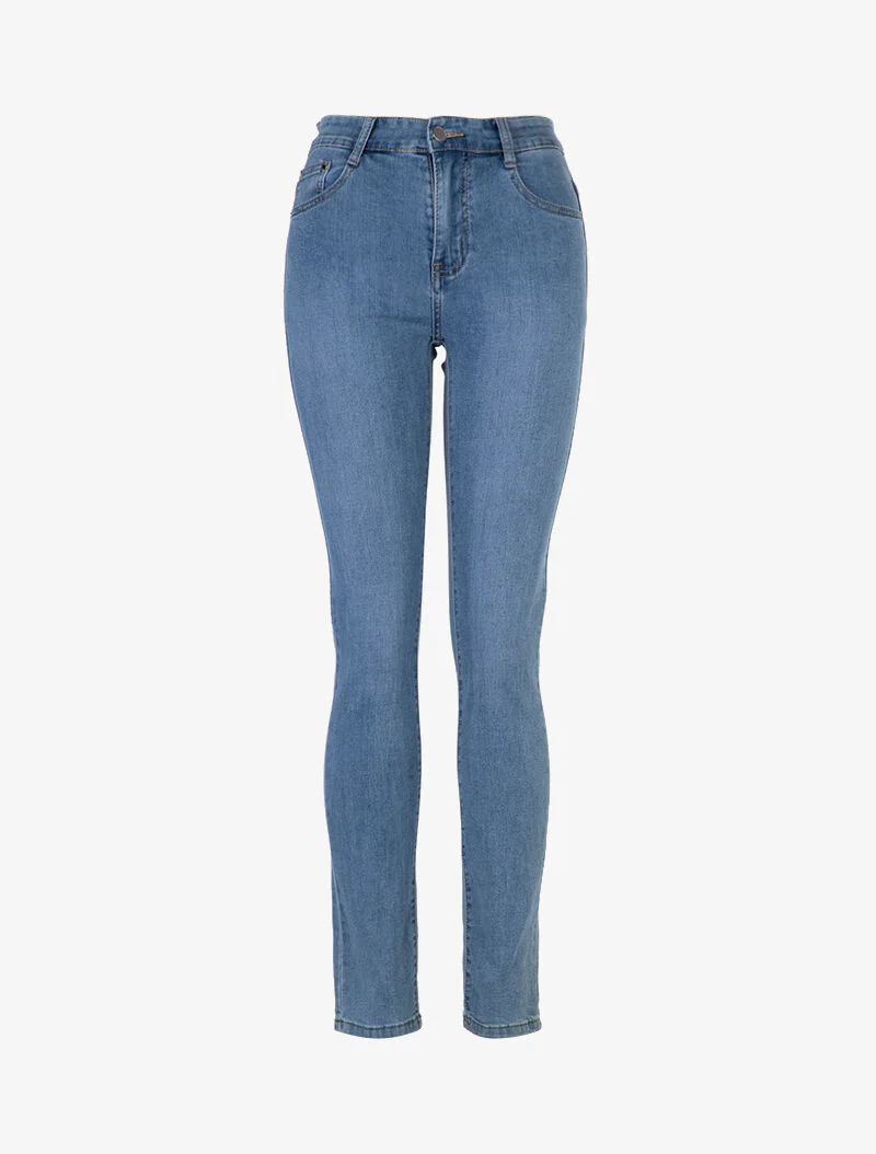 Jean met gestileerde achterzakken - blauw denim