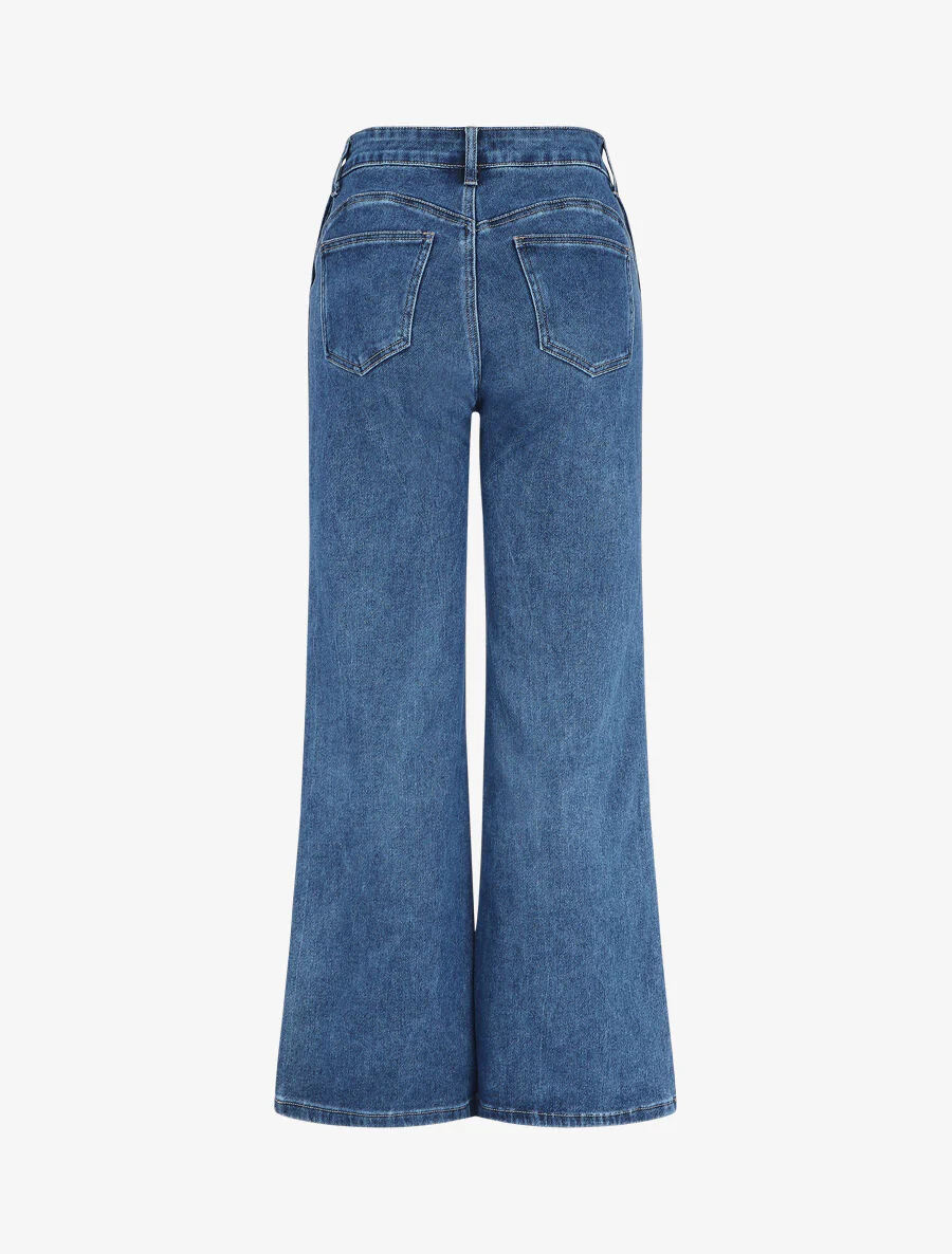 Rechte jeans met hoge taille - blauw - Image 2