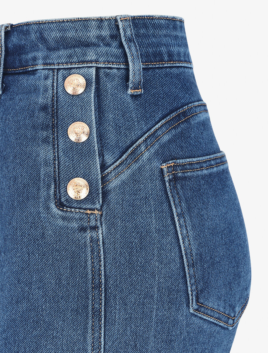 Rechte jeans met hoge taille - blauw - Image 3
