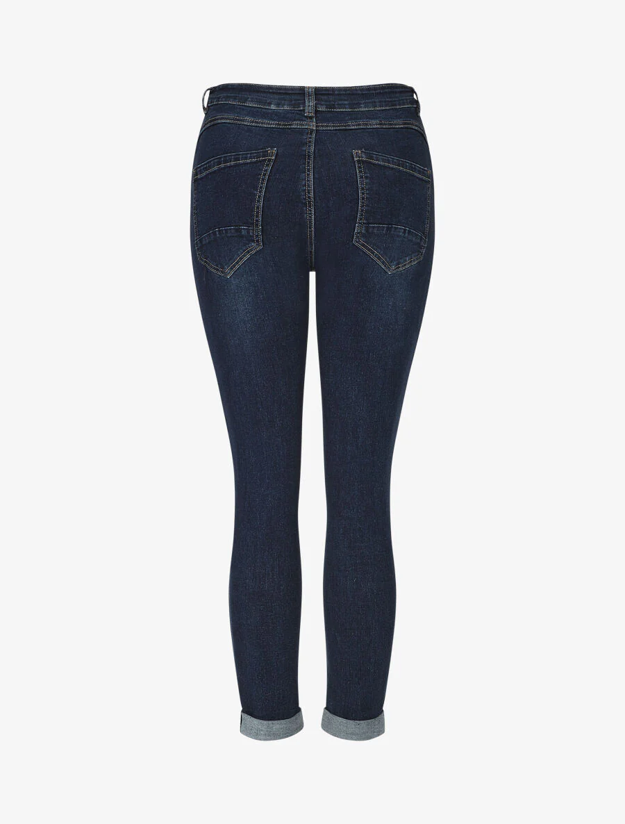 Rechte jeans met hoge taille - blauw - Image 2