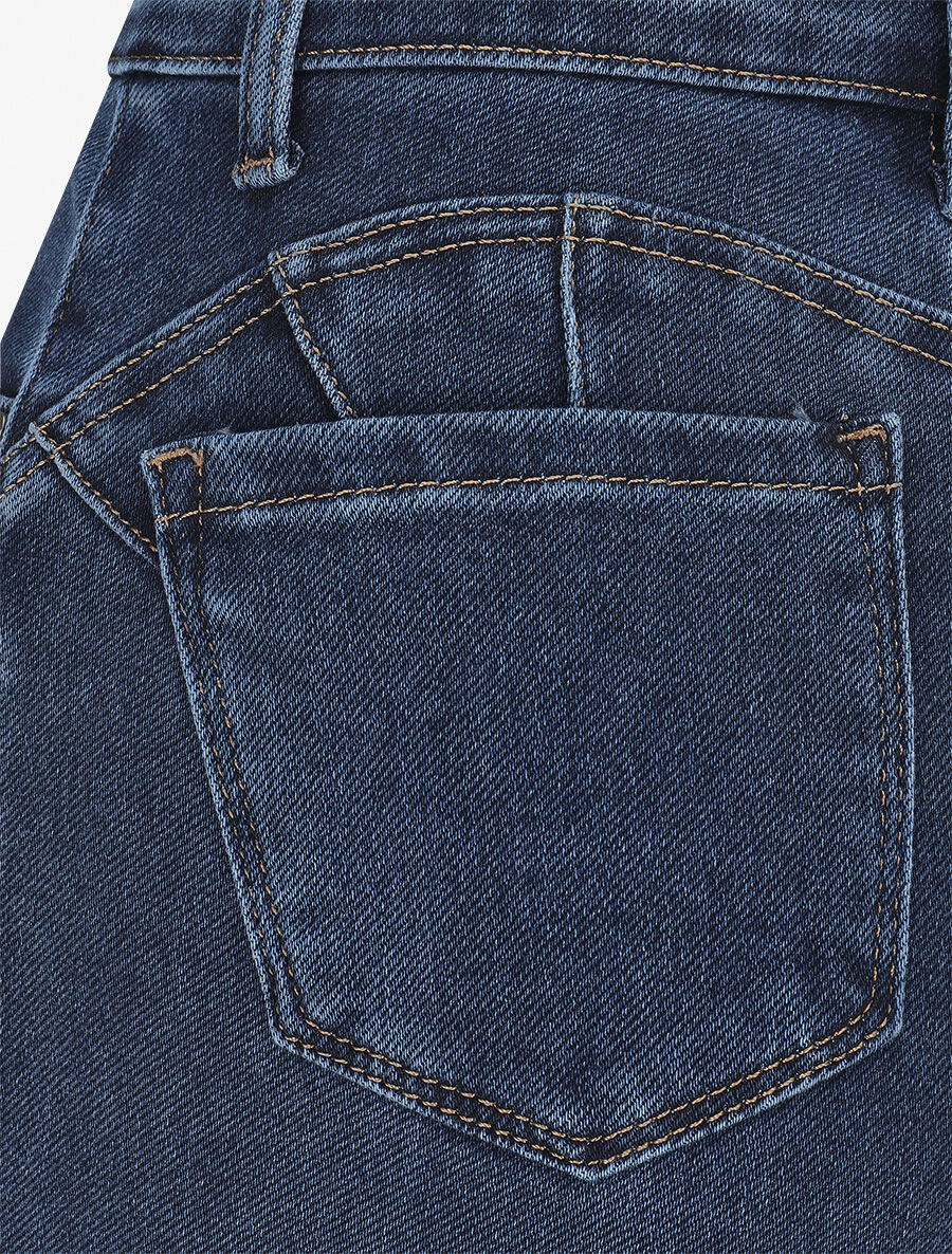 Rechte jeans met hoge taille en rechte wijde pijpen - Blauw - Image 3