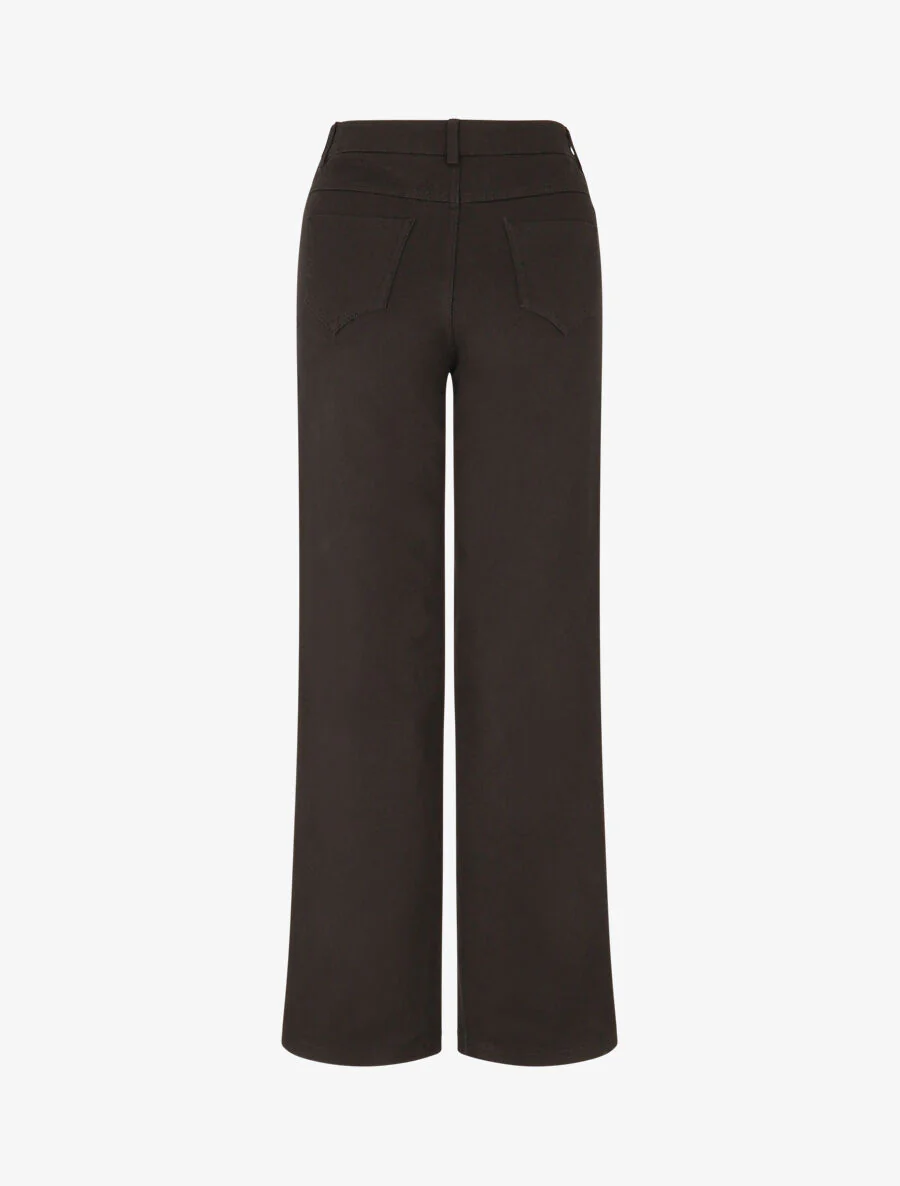 Rechte jeans met hoge taille en rechte wijde pijpen - Zwart - Image 2