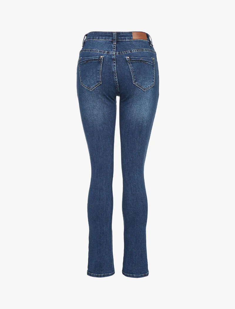 Jeans met strasszakken - Blauw denim - Image 2