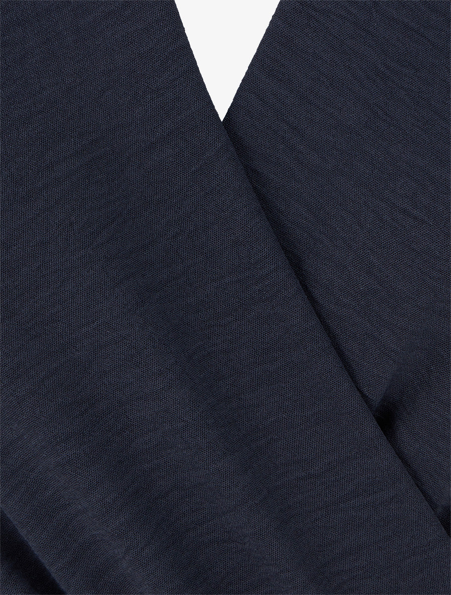 Rechte jumpsuit met korte mouwen - Marine - Image 3