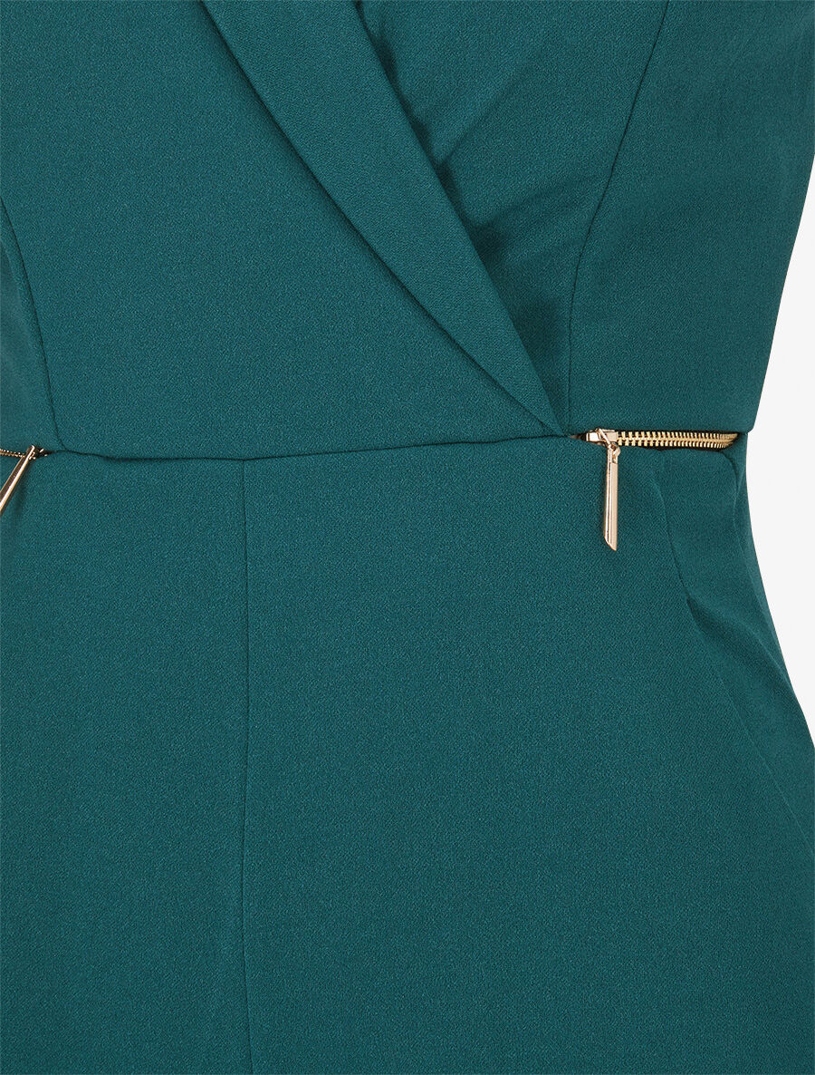 Rechte jumpsuit met ritsen - Flessengroen - Image 3