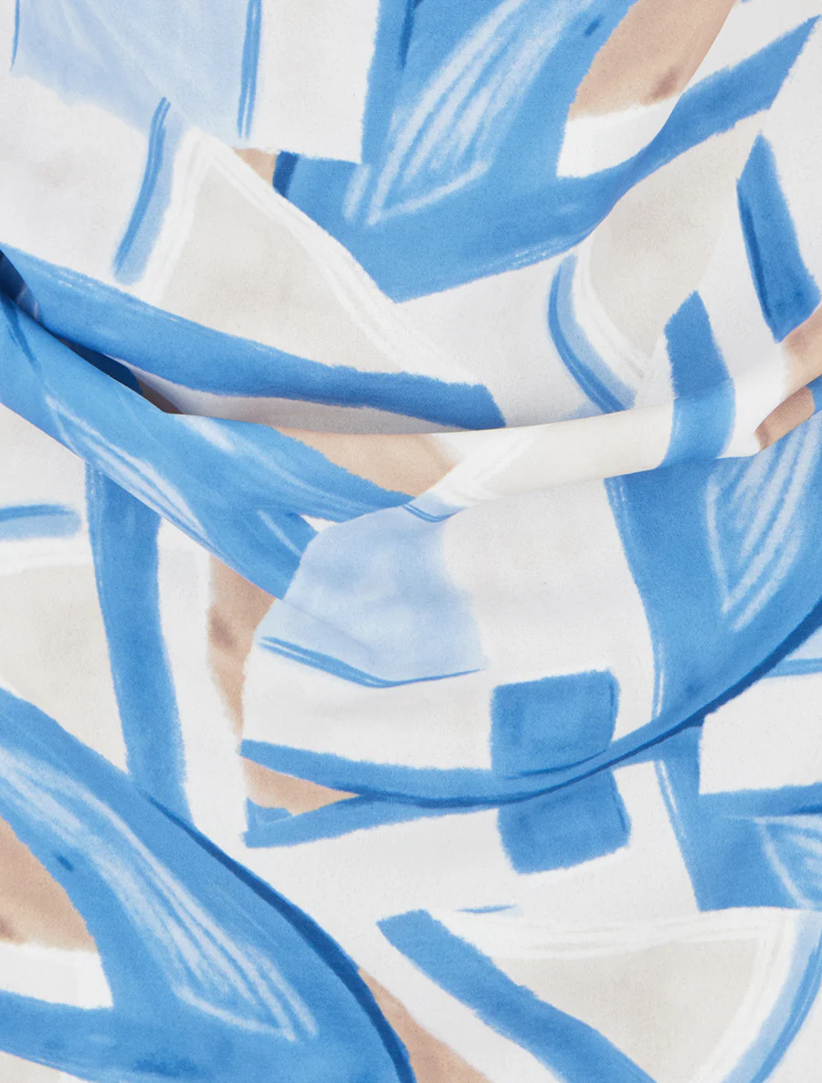 Rechte jurk met elastische taille - Blauw - Image 3