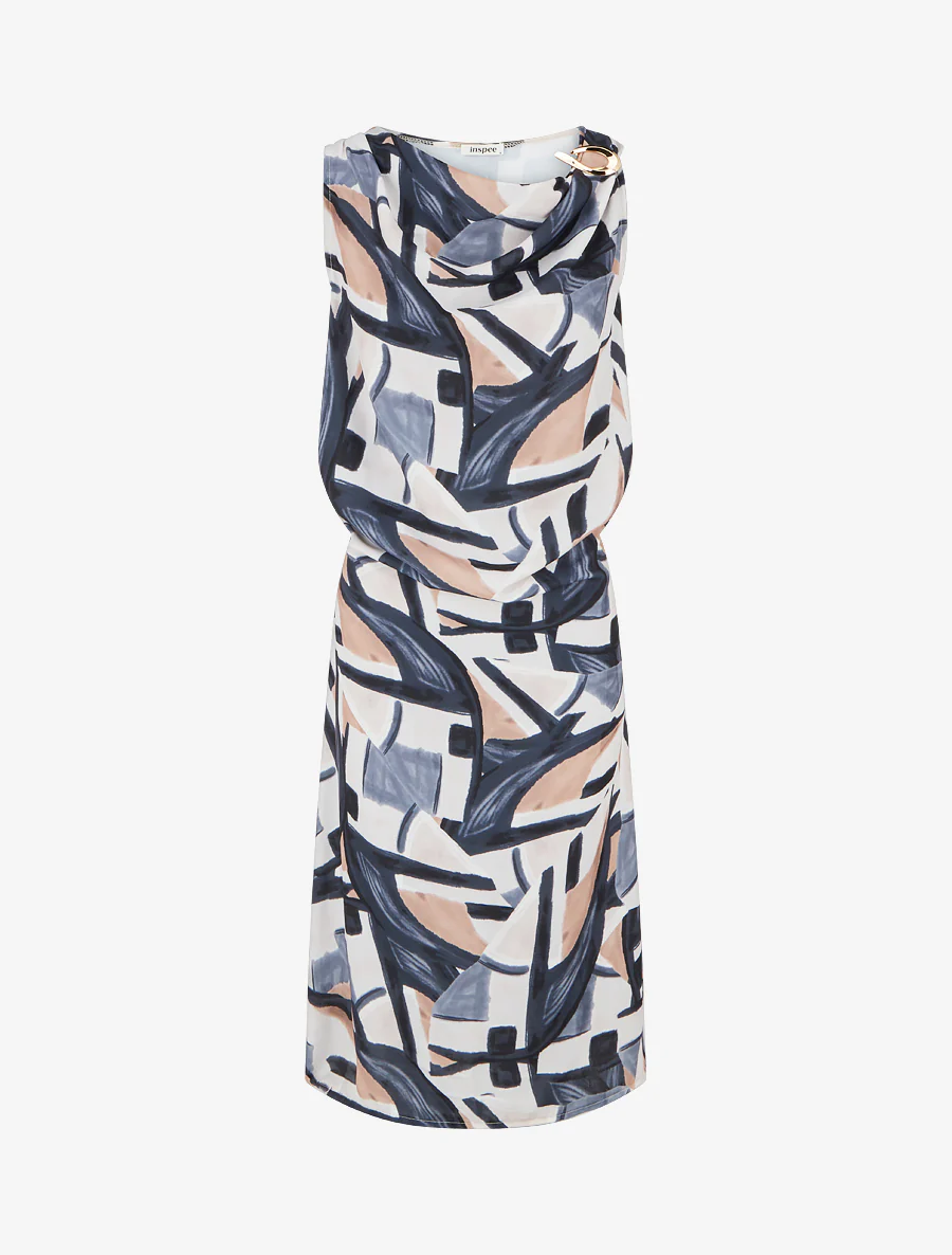 Rechte jurk met elastische taille - Zwart