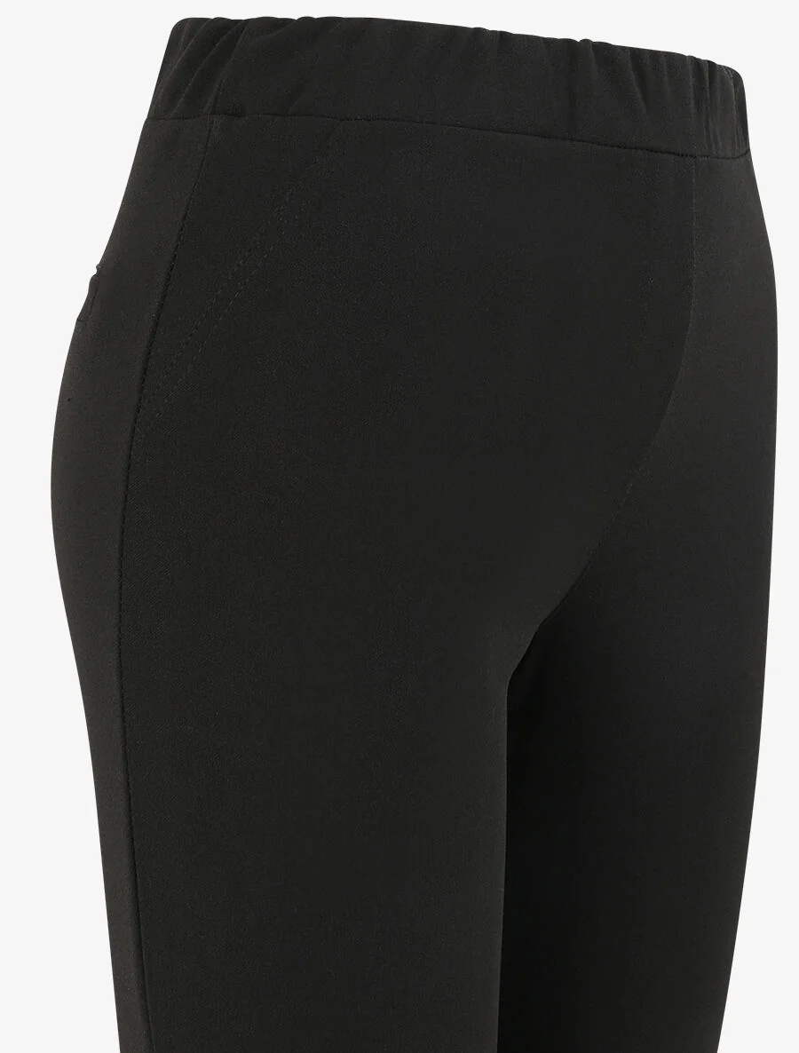 Rechte pasvorm eenkleurige broek - Zwart - Image 3