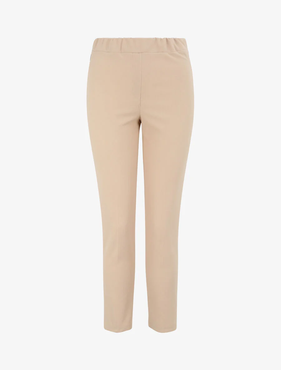 Rechte pasvorm eenkleurige broek - Beige