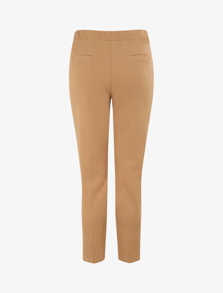 Rechte pasvorm eenkleurige broek - Kameel - Image 2
