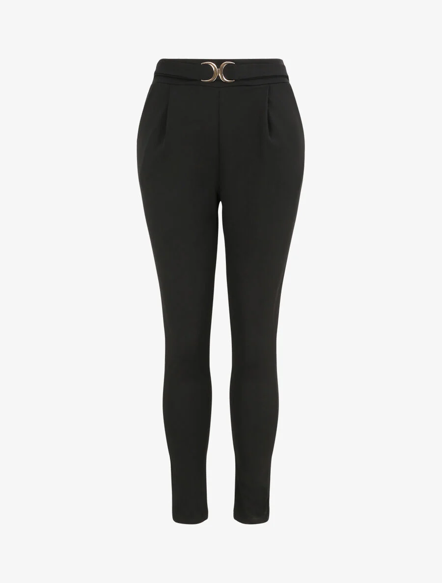 Rechte pasvorm losse broek - Zwart