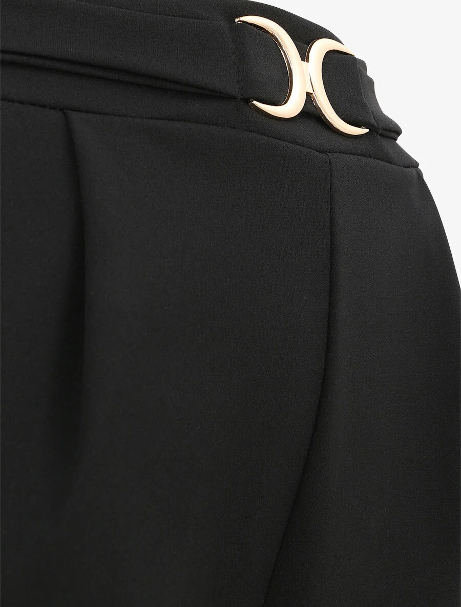 Rechte pasvorm losse broek - Zwart - Image 3