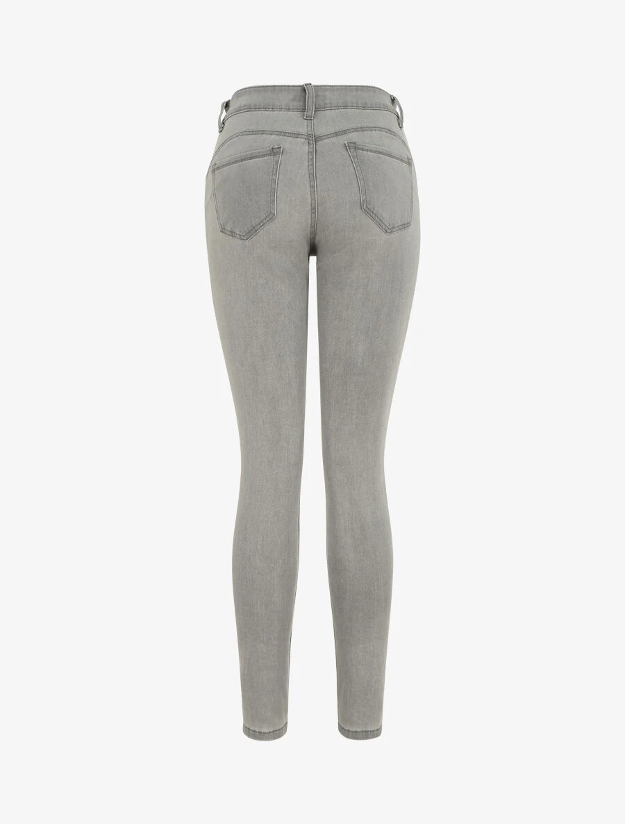 Rechte push-up jeans - Grijs - Image 2