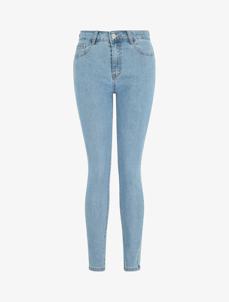 Rechte push-up jeans - blauw