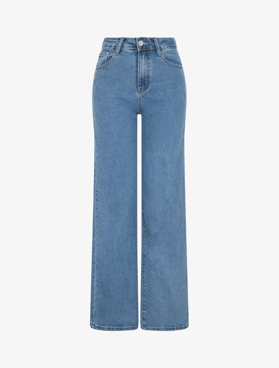 Rechte push-up jeans - blauw