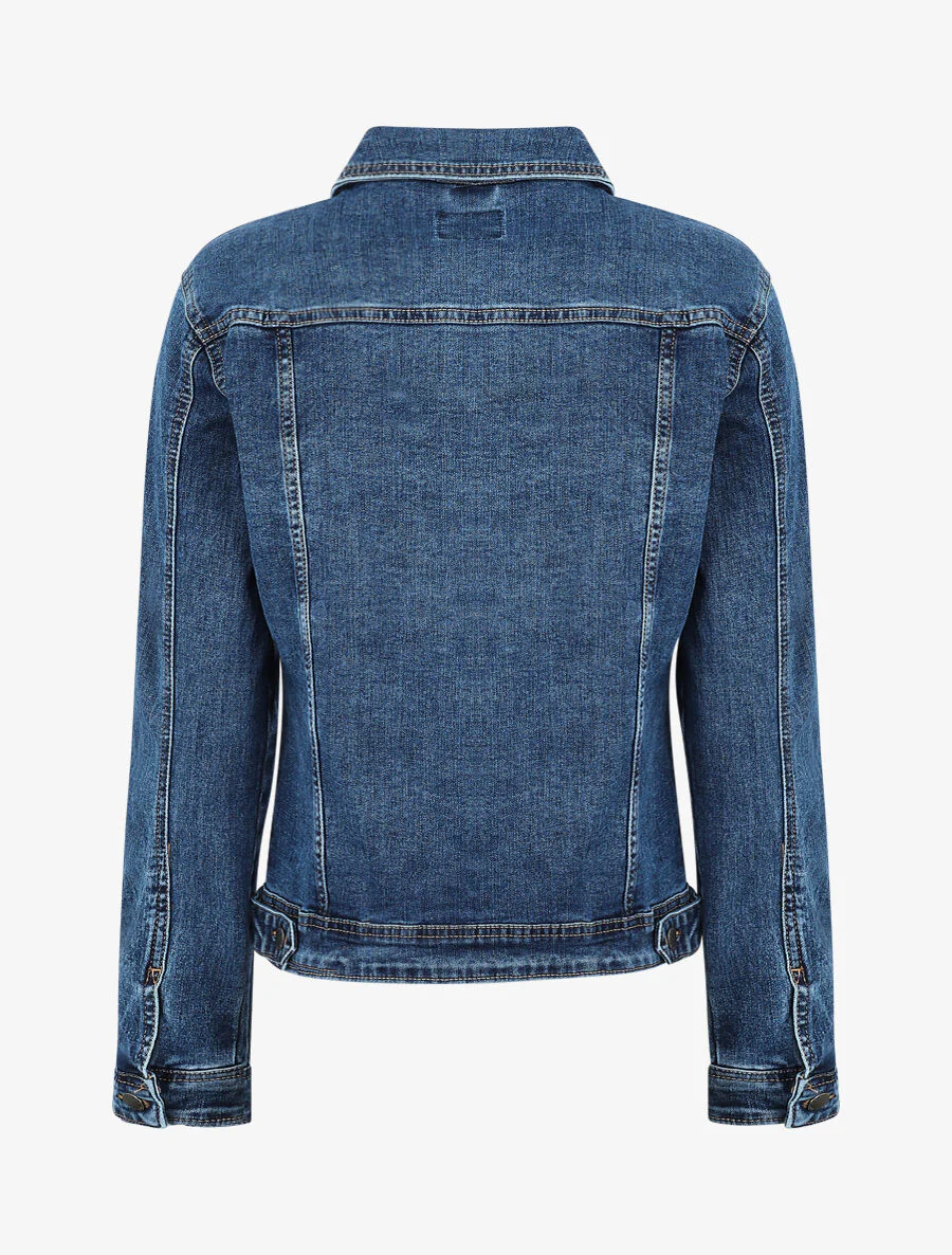 Rechte spijkerjas in grote maat - Blauw denim - Image 2