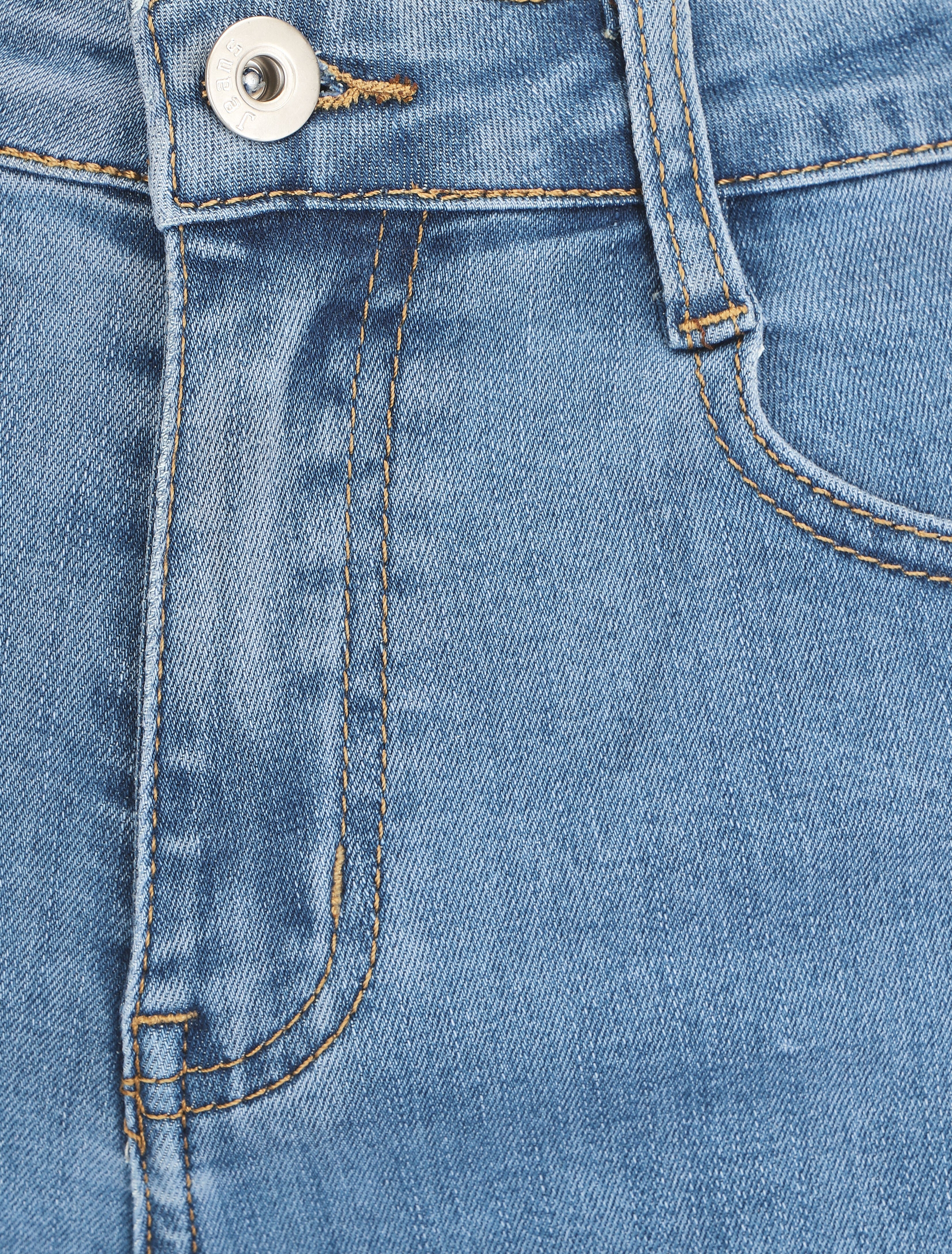 Rechte spijkershorts met hoge taille - blauw - Image 3