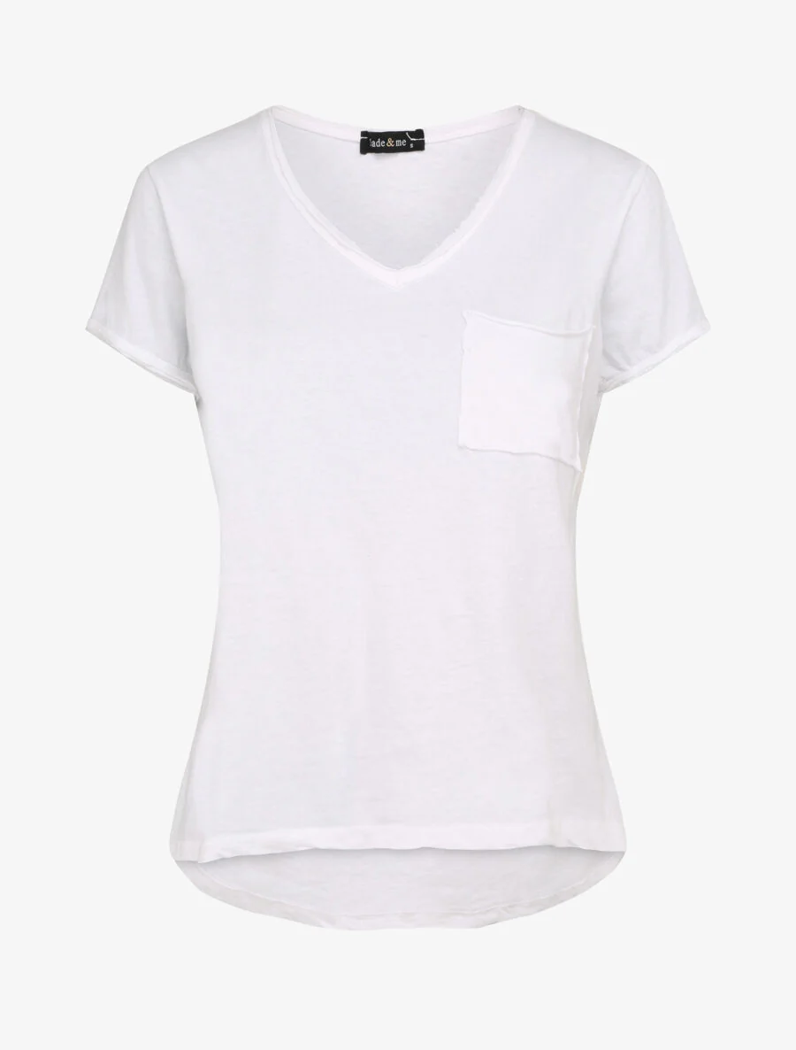 Recht effen T-shirt met korte mouwen - Wit