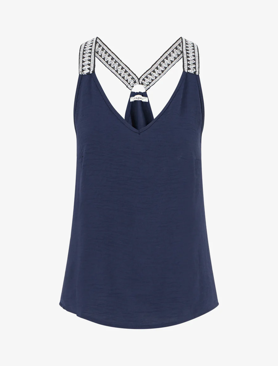 Rechte tanktop met racerback - Marine