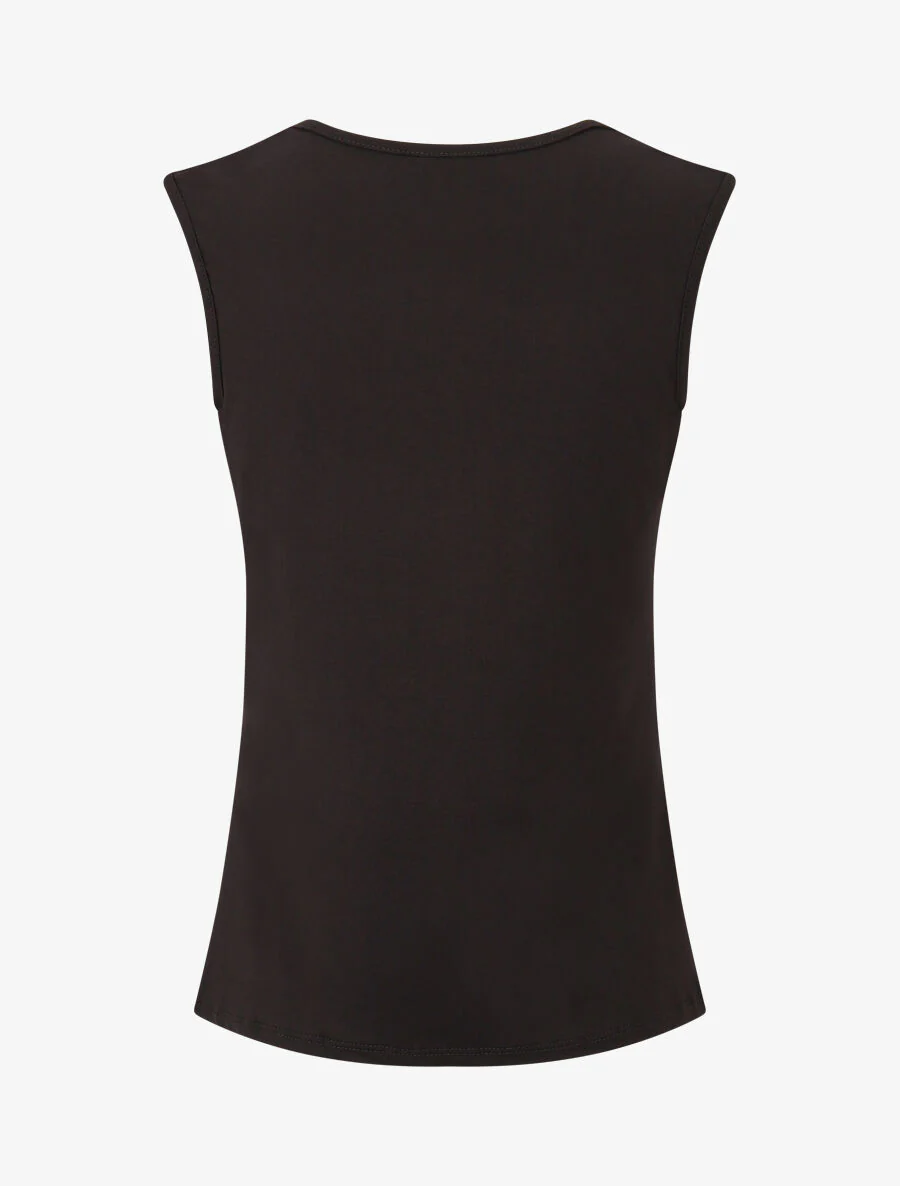 Rechte tanktop met sieraad-schouderbandjes - Zwart - Image 2