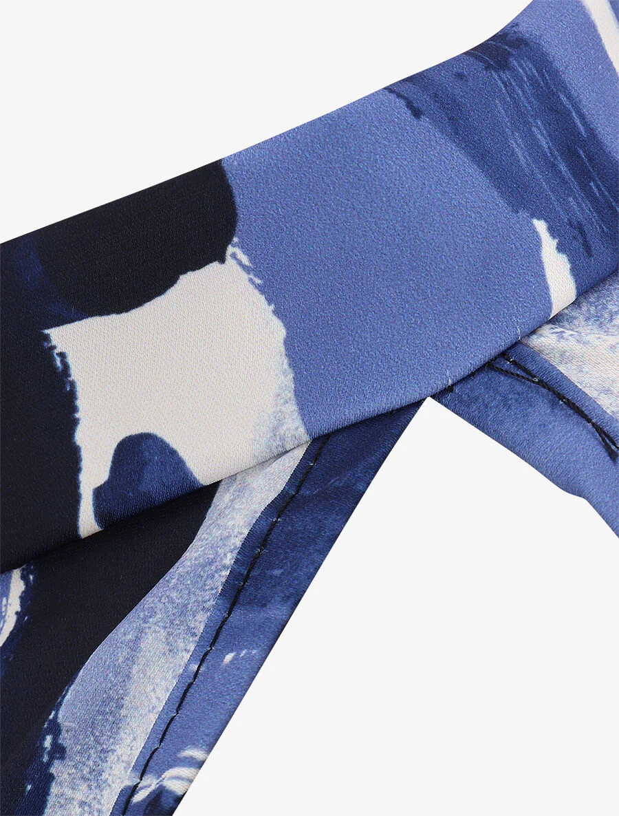 Rechte top met abstracte print - Donkerblauw - Image 3