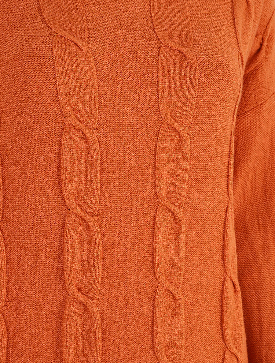 Rechte trui met boothals - oranje - Image 3