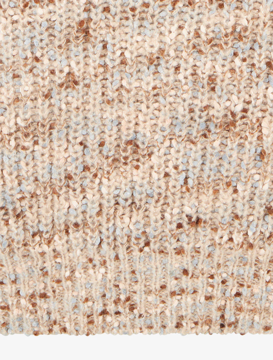 Rechte trui met dikke gemêleerde brei. - Beige - Image 4
