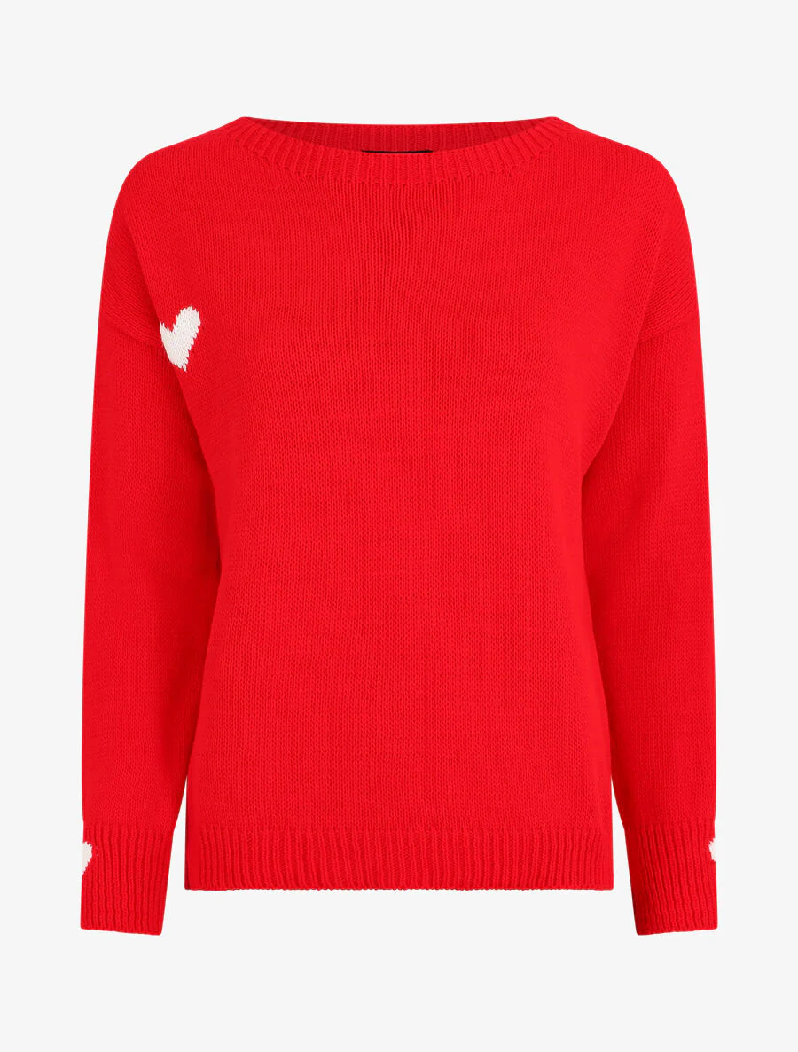 Rechte trui met hart - Rood