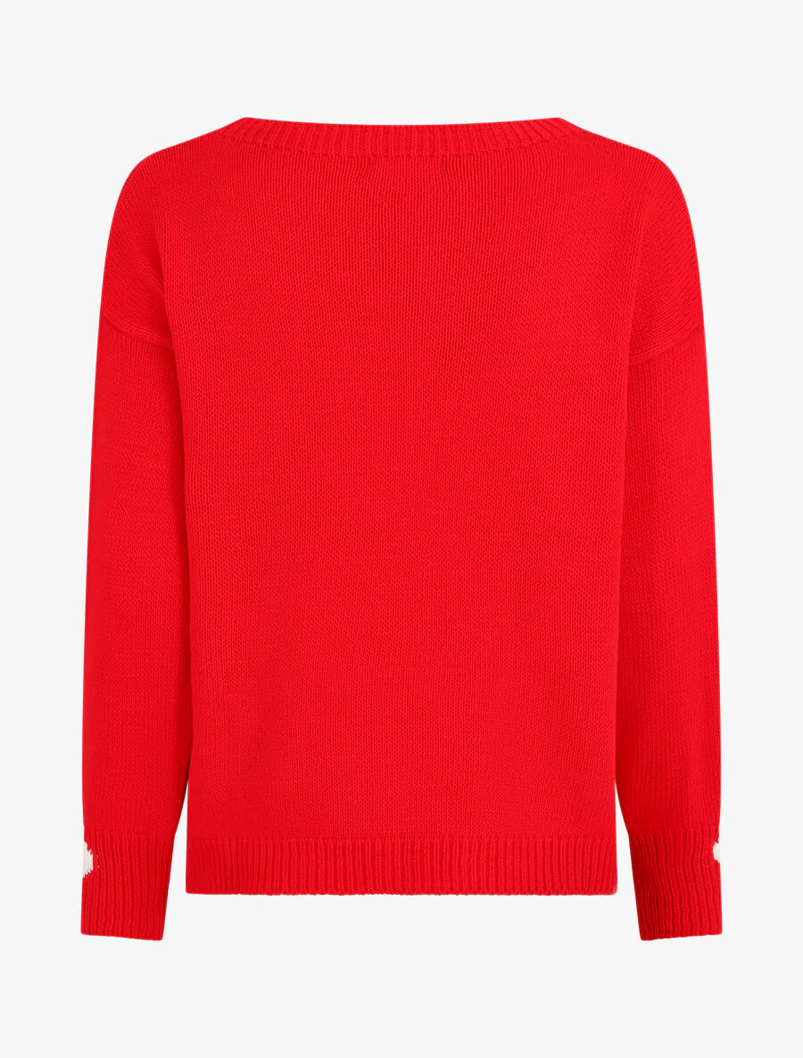 Rechte trui met hart - Rood - Image 2