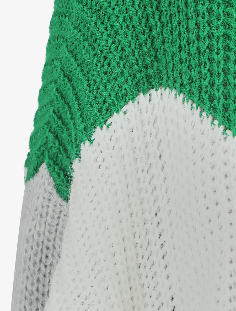 Rechte trui met V-patroon - groen - Image 3